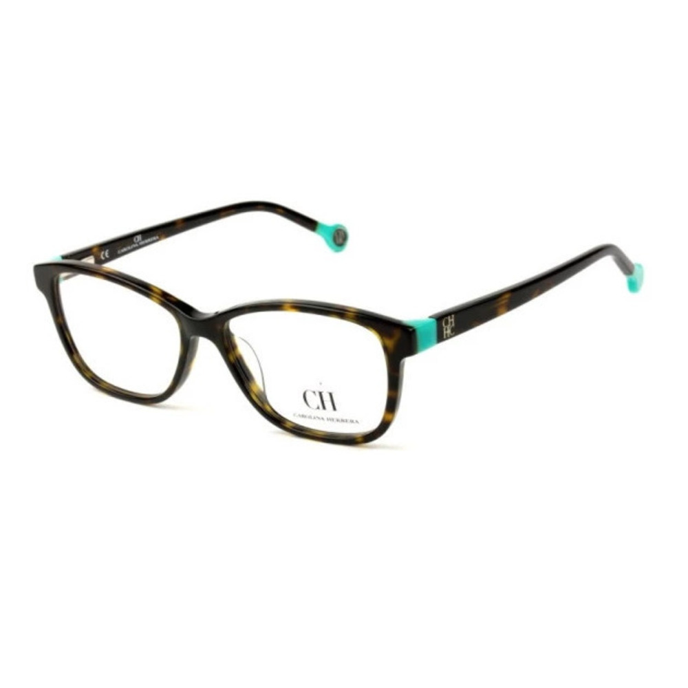 NWT Carolina Herrera VHE679 Havana Square 53mm Eyeglasses